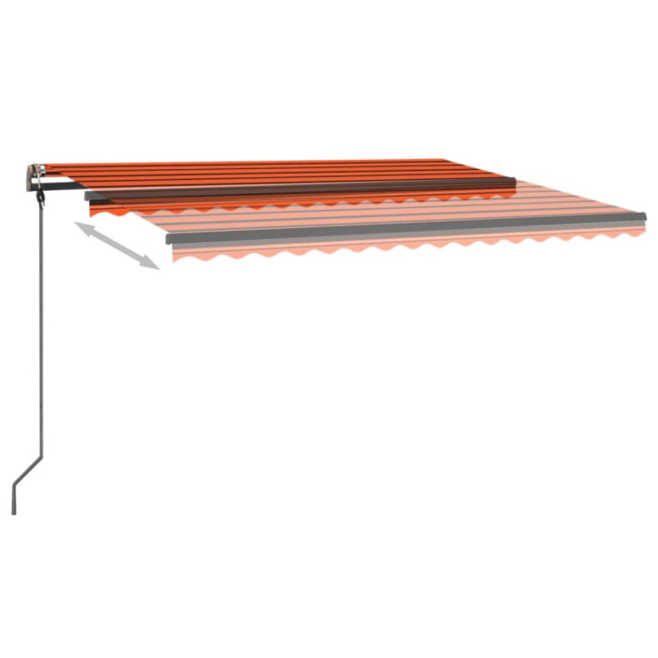 Automatinė markizė su LED/vėjo jutikliu, oranžinė/ruda, 4x3m