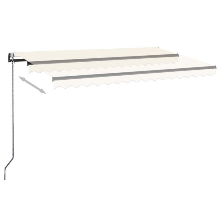 Automatinė markizė su LED/vėjo jutikliu, kreminė, 450x300cm