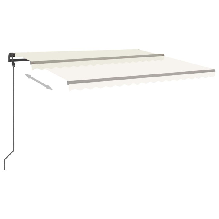 Automatinė markizė su LED/vėjo jutikliu, kreminė, 4,5x3,5m