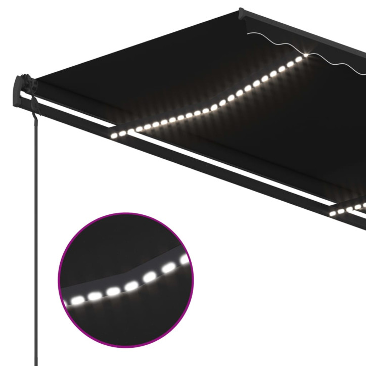 Automatinė markizė su LED/vėjo jutikliu, antracito, 4,5x3,5m