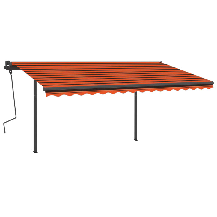 Markizė su LED/vėjo jutikliu, oranžinė/ruda, 4,5x3,5m