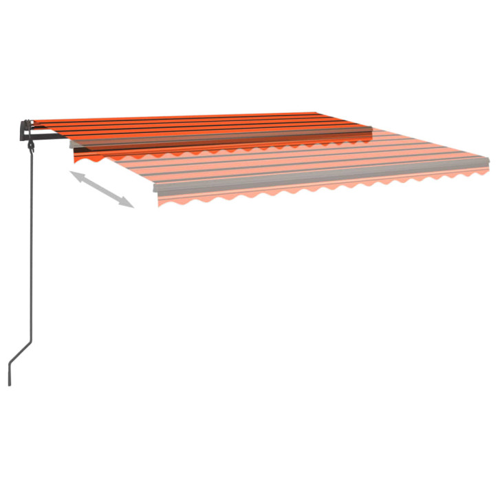 Markizė su LED/vėjo jutikliu, oranžinė/ruda, 4,5x3,5m