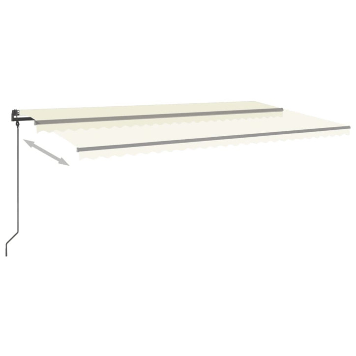 Automatinė markizė su LED/vėjo jutikliu, kreminė, 6x3,5m