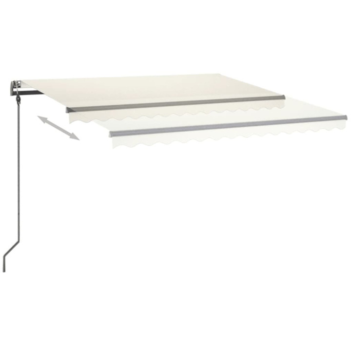 Automatinė markizė su LED/vėjo jutikliu, kreminė, 4,5x3m