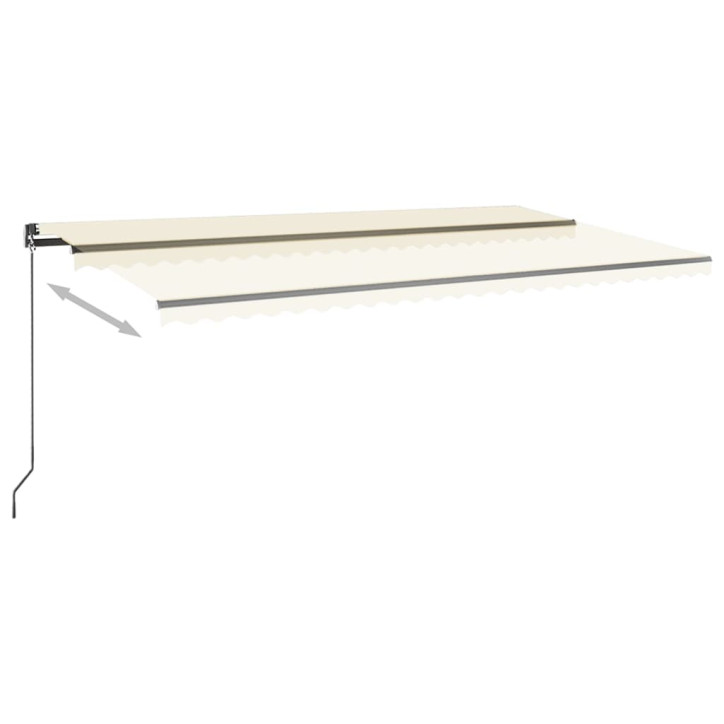 Automatinė markizė su LED/vėjo jutikliu, kreminė, 600x350cm