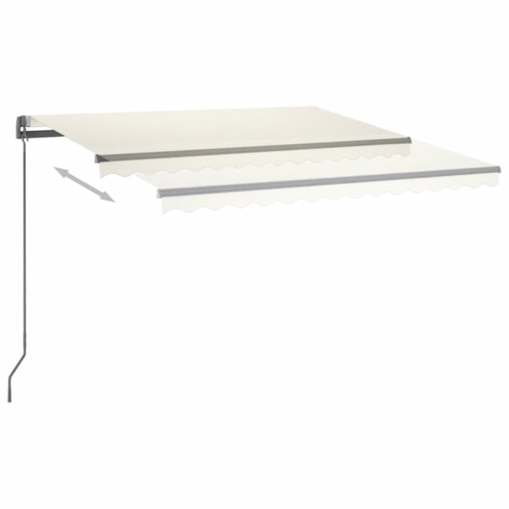 Automatinė markizė su LED/vėjo jutikliu, kreminė, 400x300cm