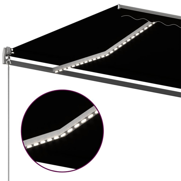 Automatinė markizė su LED/vėjo jutikliu, antracito, 400x300cm