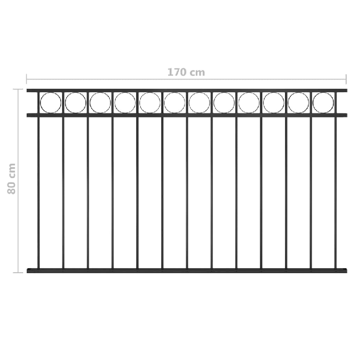 Tvoros segmentas, juodos spalvos, 1,7x0,8m, plienas