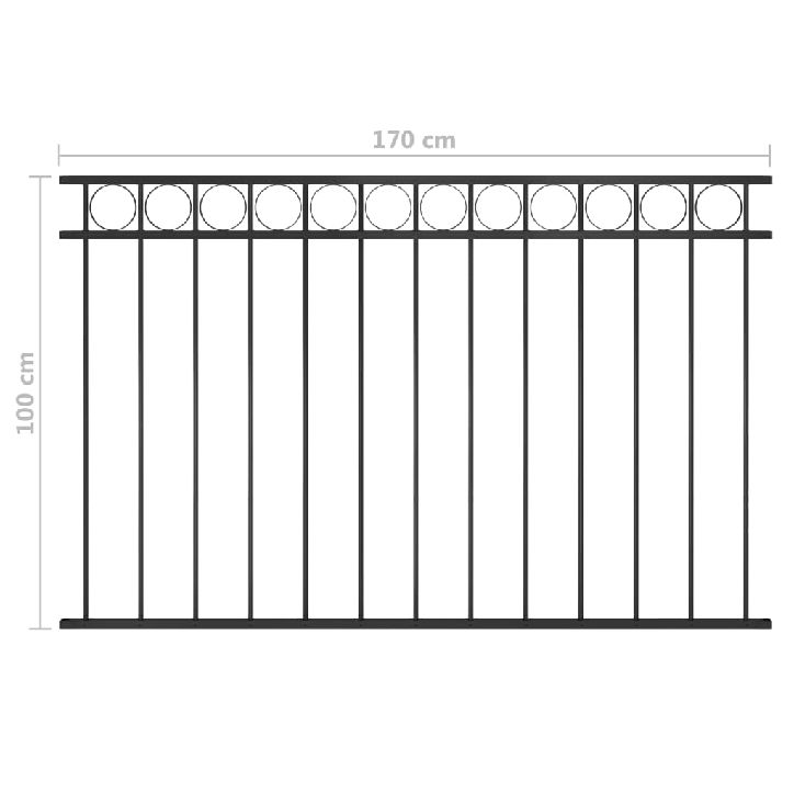 Tvoros segmentas, juodos spalvos, 1,7x1m, plienas