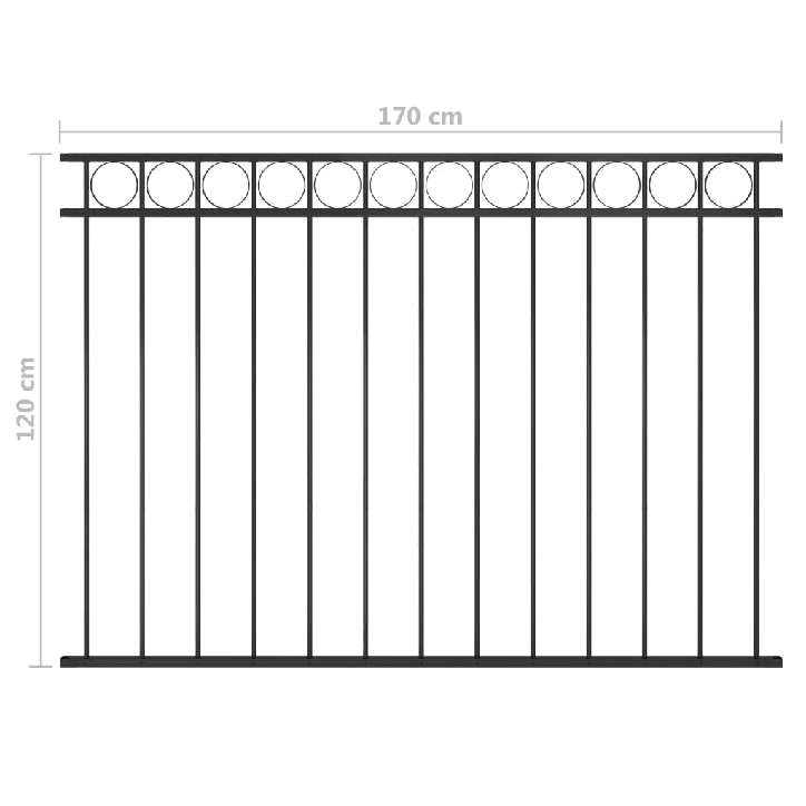 Tvoros segmentas, juodos spalvos, 1,7x1,2m, plienas