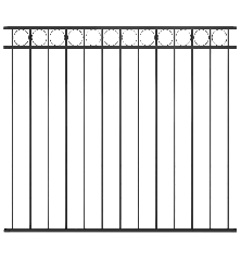 Tvoros segmentas, juodos spalvos, 1,7x1,5m, plienas