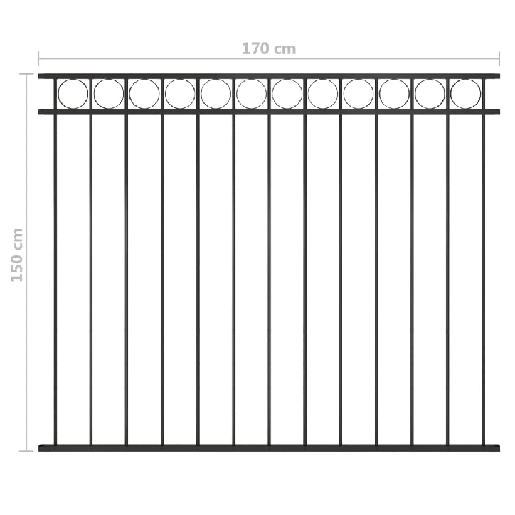 Tvoros segmentas, juodos spalvos, 1,7x1,5m, plienas