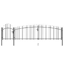 Sodo vartai su iečių viršugaliais, juodos spalvos, 5x1,5m