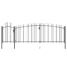 Sodo vartai su iečių viršugaliais, juodos spalvos, 5x2m