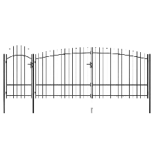 Sodo vartai su iečių viršugaliais, juodos spalvos, 5x2,25m