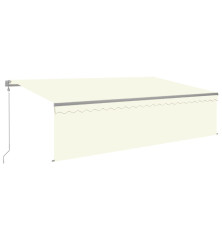 Automatinė markizė su uždanga/LED/vėjo jutikliu, kreminė, 5x3m