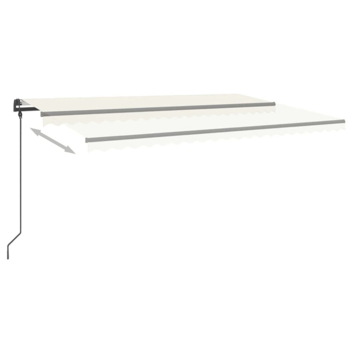 Automatinė markizė su LED/vėjo jutikliu, kreminė, 5x3m