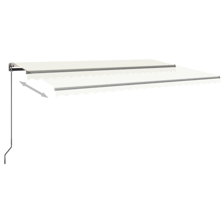 Automatinė markizė su LED/vėjo jutikliu, kreminė, 500x350cm