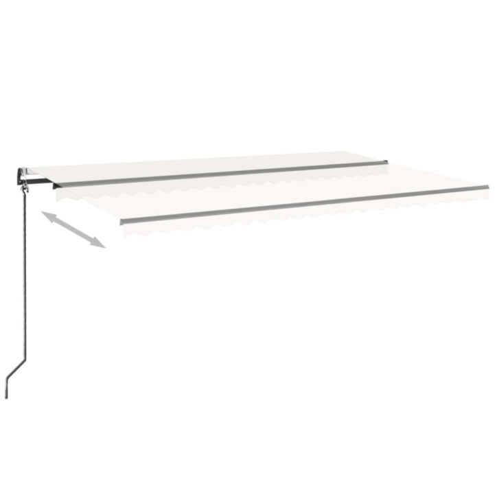 Automatinė markizė su LED/vėjo jutikliu, kreminė, 500x350cm