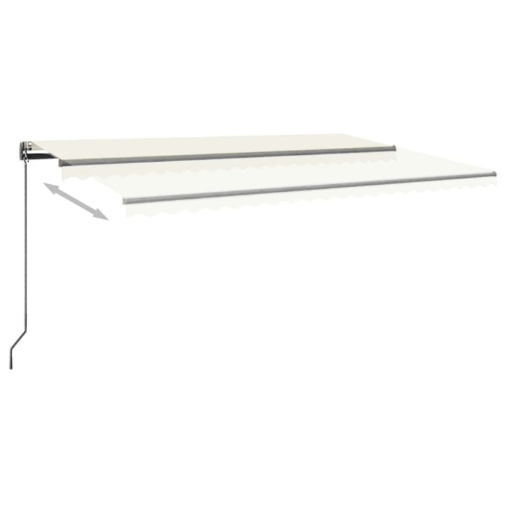 Automatinė markizė su LED/vėjo jutikliu, kreminė, 500x300cm