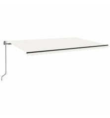 Automatinė markizė su LED/vėjo jutikliu, kreminė, 500x300cm