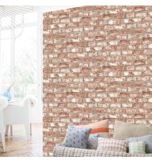 DUTCH WALLCOVERINGS Tapetai, raudonos spalvos, plytų dizaino, EW3102