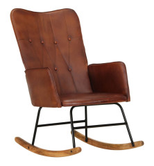 Supama kėdė, rudos spalvos, tikra oda