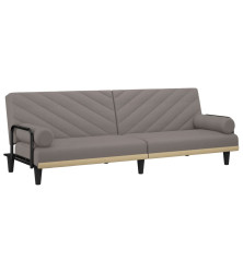 Sofa-lova su porankiais, taupe spalvos, audinys