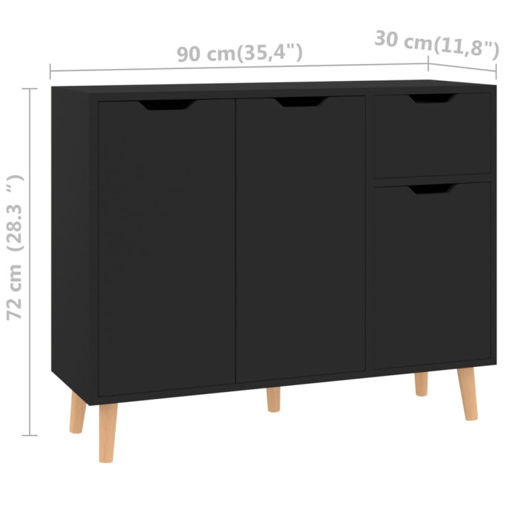 Šoninė spintelė, juodos spalvos, 90x30x72cm, MDP