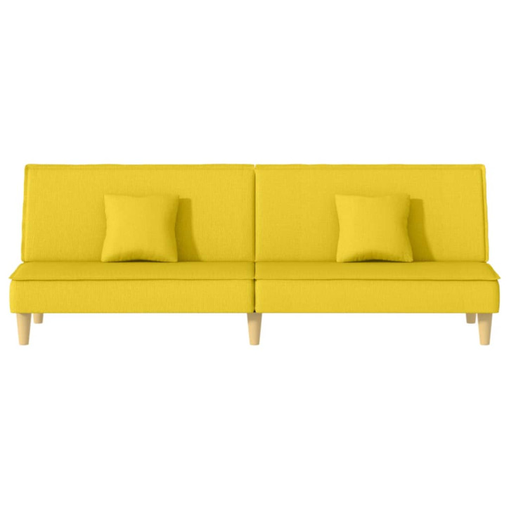 Dvivietė sofa-lova, šviesiai geltonos spalvos, audinys