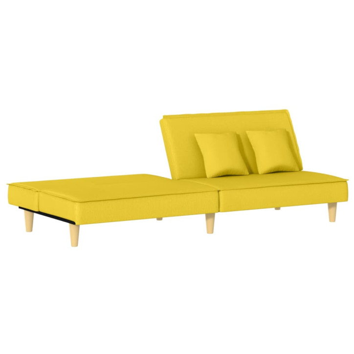 Dvivietė sofa-lova, šviesiai geltonos spalvos, audinys