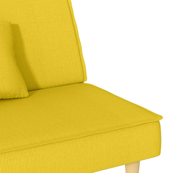 Dvivietė sofa-lova, šviesiai geltonos spalvos, audinys