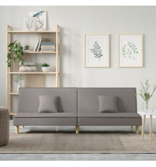 Dvivietė sofa-lova, taupe spalvos, audinys