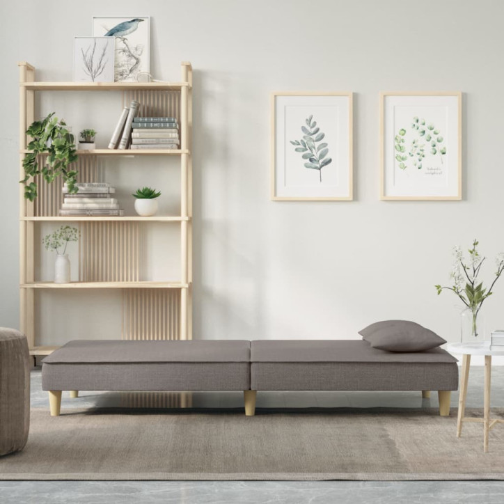 Dvivietė sofa-lova, taupe spalvos, audinys