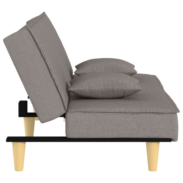 Dvivietė sofa-lova, taupe spalvos, audinys