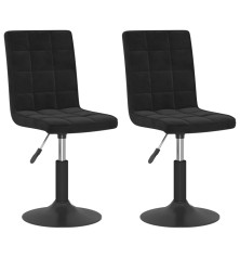 Pasukamos valgomojo kėdės, 2vnt., juodos spalvos, aksomas