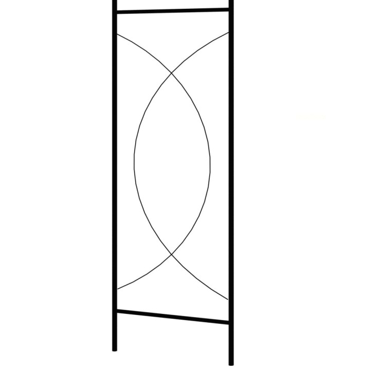 Sodo arka, juodos spalvos, 150x34x240cm, geležis