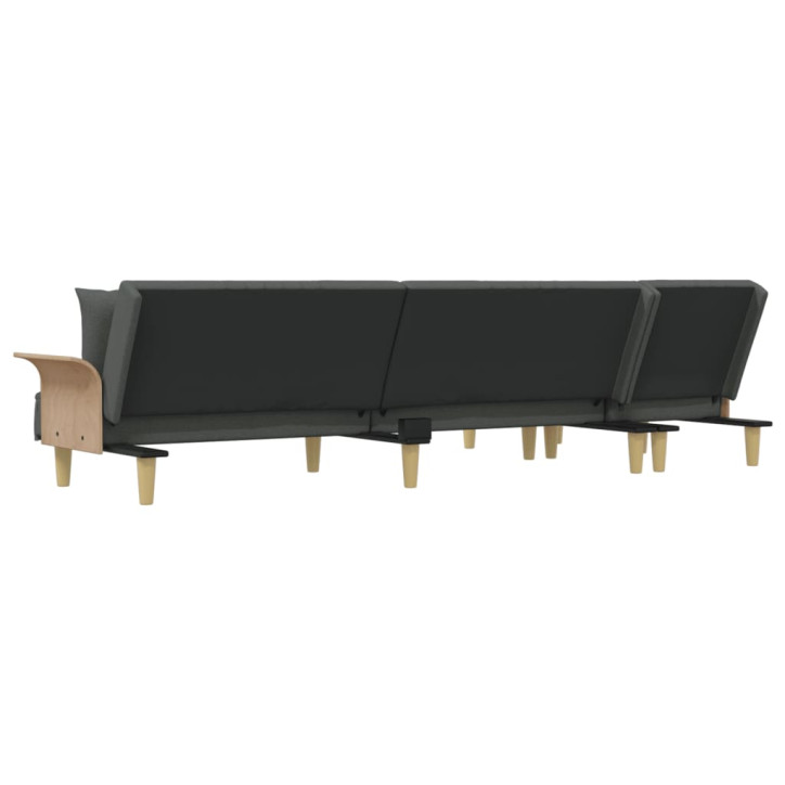 L formos sofa-lova, tamsiai pilka, 279x140x70cm, audinys