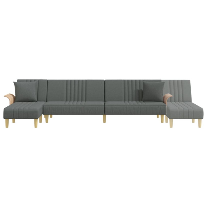 L formos sofa-lova, tamsiai pilka, 279x140x70cm, audinys