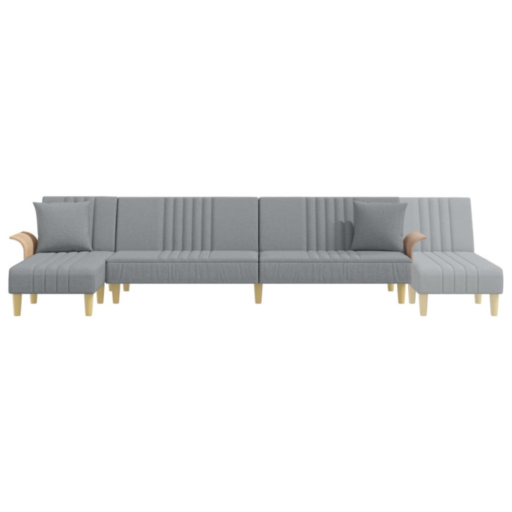 L formos sofa-lova, šviesiai pilka, 279x140x70cm, audinys