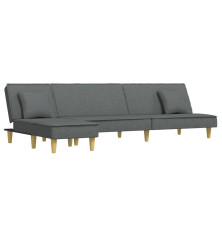 L formos sofa-lova, tamsiai pilka, 255x140x70cm, audinys