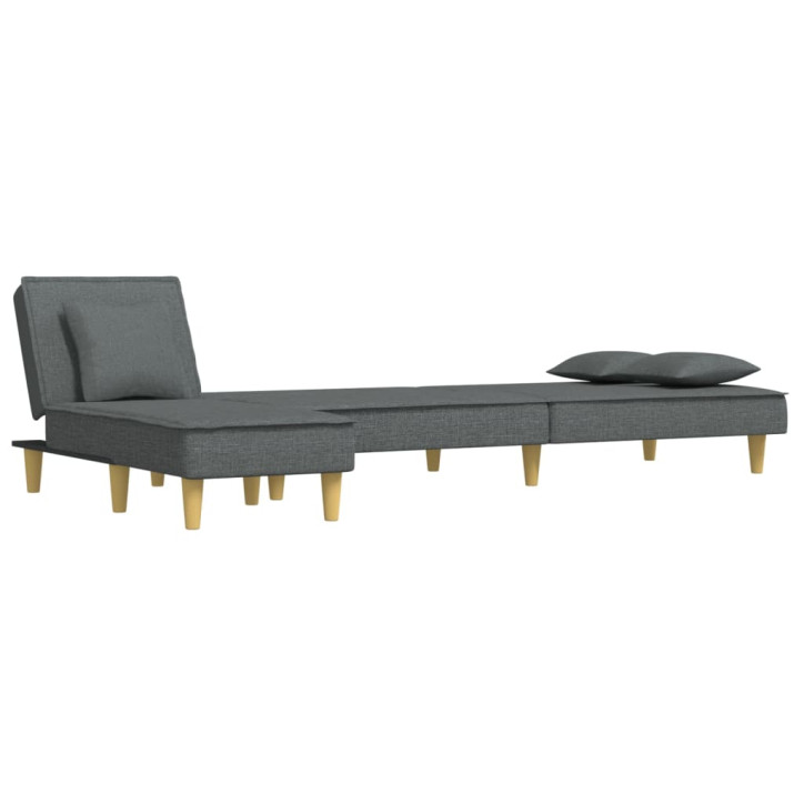 L formos sofa-lova, tamsiai pilka, 255x140x70cm, audinys