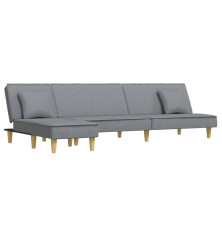 L formos sofa-lova, šviesiai pilka, 255x140x70cm, audinys