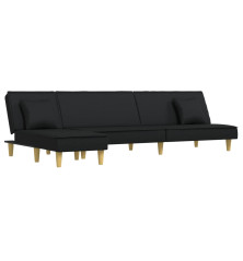 L formos sofa-lova, juodos spalvos, 255x140x70cm, audinys