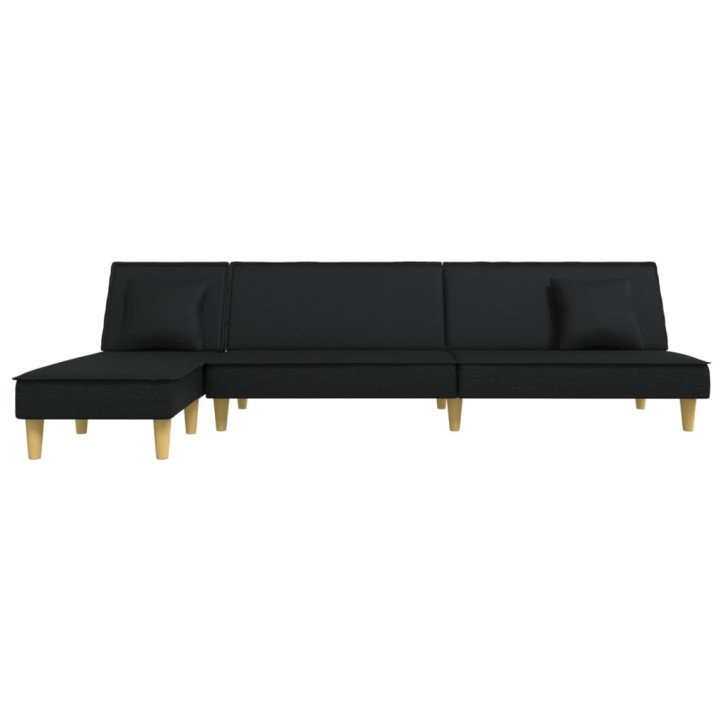 L formos sofa-lova, juodos spalvos, 255x140x70cm, audinys