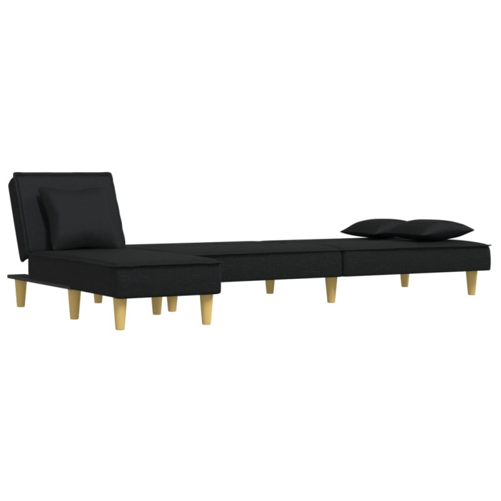 L formos sofa-lova, juodos spalvos, 255x140x70cm, audinys