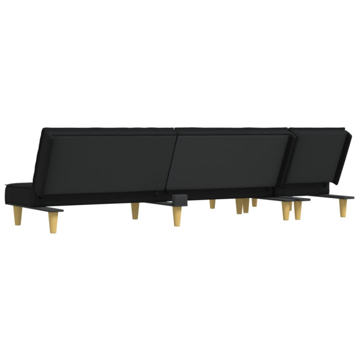 L formos sofa-lova, juodos spalvos, 255x140x70cm, audinys