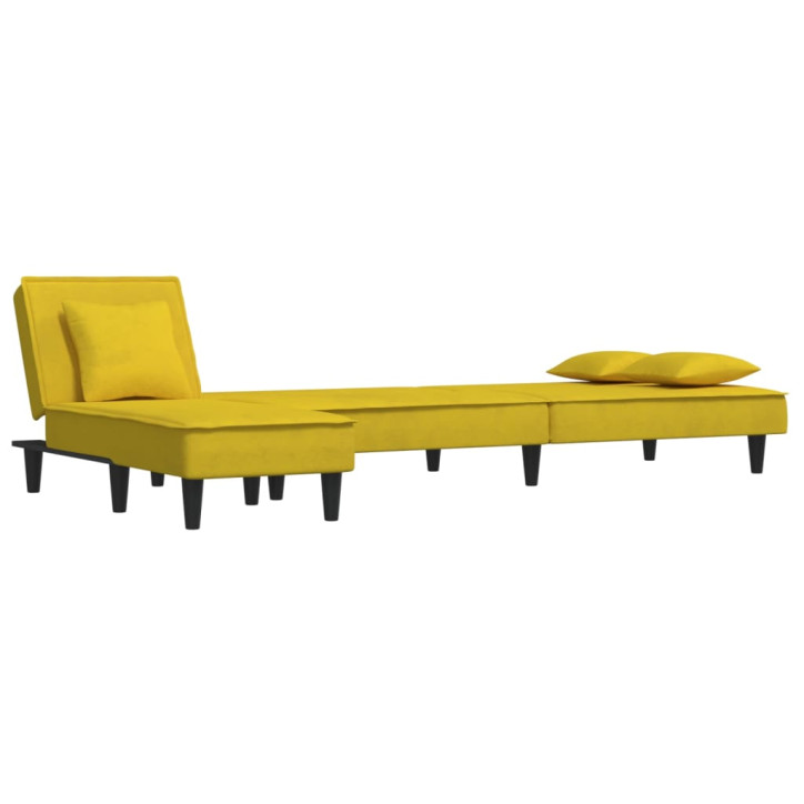 L formos sofa-lova, geltonos spalvos, 255x140x70cm, aksomas