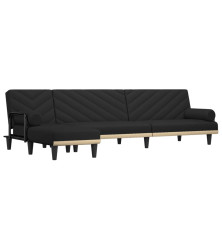 L formos sofa-lova, juodos spalvos, 260x140x70cm, audinys