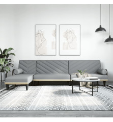 L formos sofa-lova, šviesiai pilka, 260x140x70cm, audinys